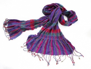 Stretch check purple mix scarf
